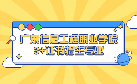 2024年廣東信息工程職業(yè)學院3+證書招生專業(yè)