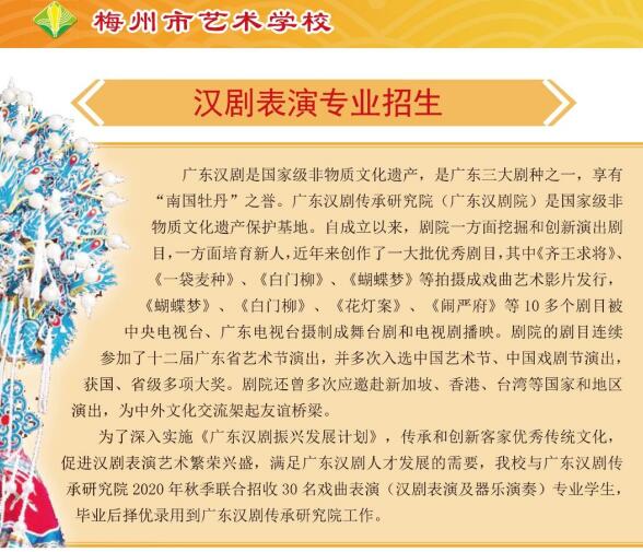 2020年梅州市藝術(shù)學(xué)校招生簡章