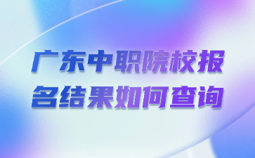 廣東中職院校報(bào)名結(jié)果如何查詢